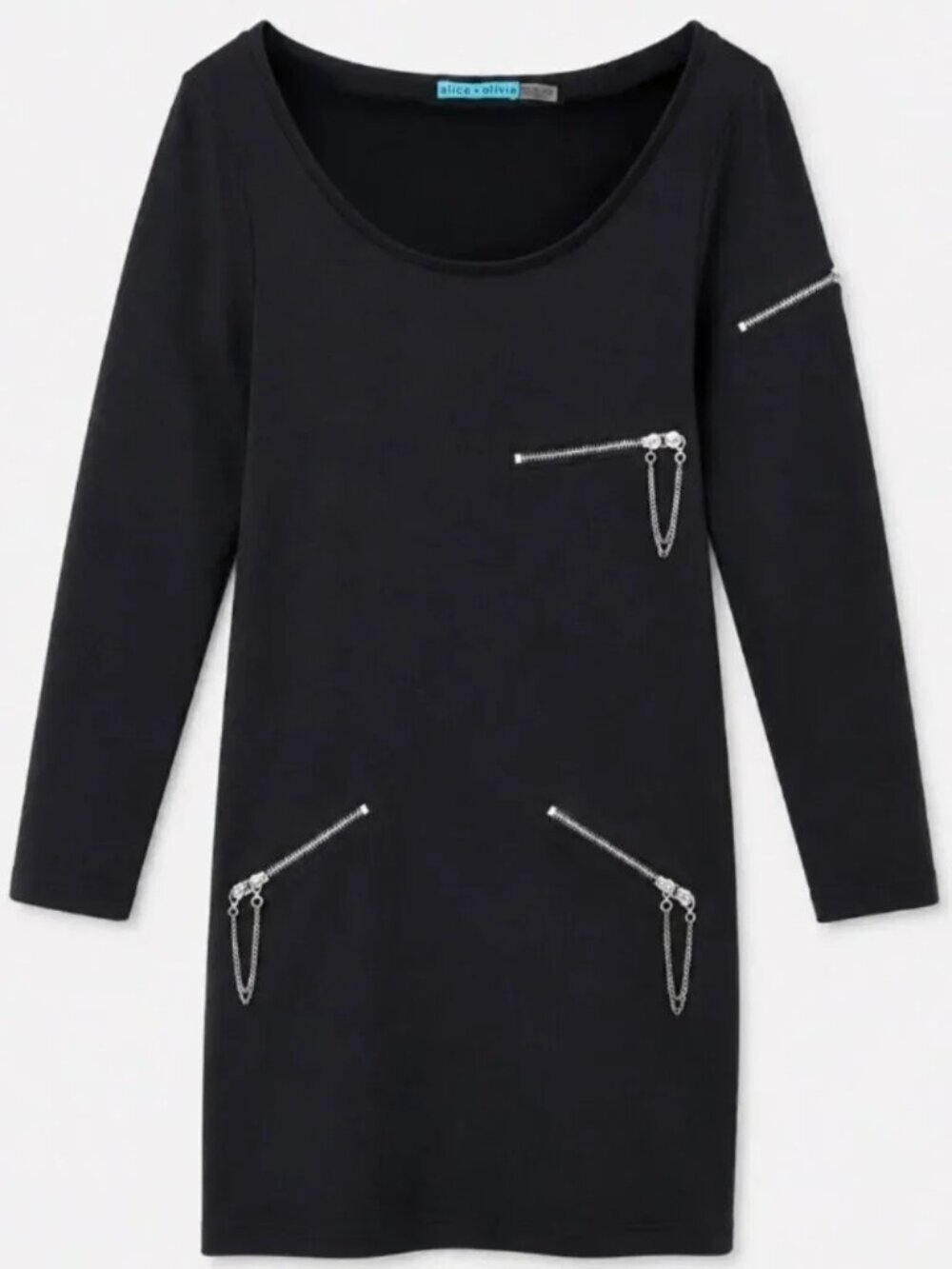 RARE A+O Minimalist Y2K Zipper Detail Mini Dress